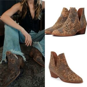Free People Animal Charm Double V Ankle Boots